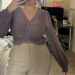 Elodie Purple Long Sleeve Blouse